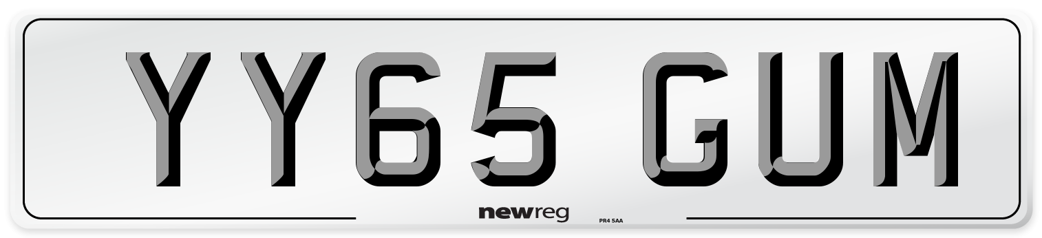 YY65 GUM Number Plate from New Reg